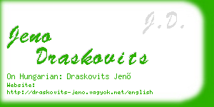 jeno draskovits business card